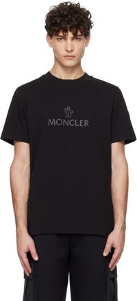 Moncler T-shirt noir en coton à logo