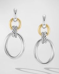 DY Mercer Earrings with Diamonds and 18K Gold in Silver, 2"L