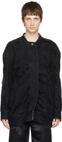 We11done Black Bomber Denim Jacket