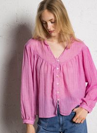 The Korner - Chemise Col V - Taille 42 - Rose