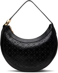 Marine Serre Black Moonogram Embossed Leather Eclips Bag