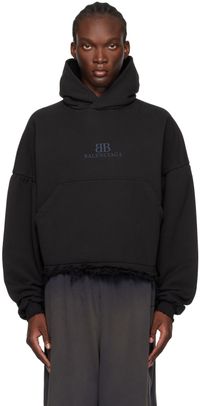 Balenciaga Black Raw Edge Hoodie