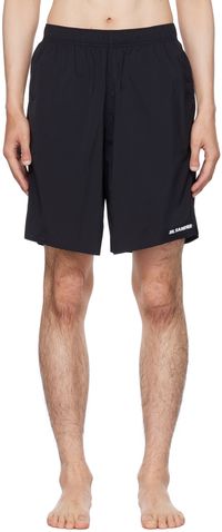 Jil Sander Black Printed Swim Shorts