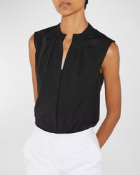 Sleeveless Poplin Top