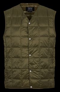 Taion - Doudoune droite sans manches - Taille L - Kaki