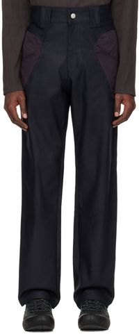 AFFXWRKS Pantalon cargo Forge noir et mauve en denim