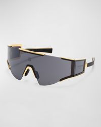 Logo Acetate & Titanium Shield Sunglasses