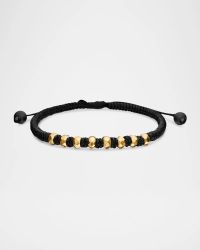 Men's Fortune Woven Bracelet with 18K Gold, 5.5mm