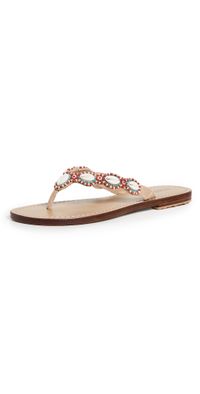 Mystique Shell Thong Sandals Nude/Suede 8