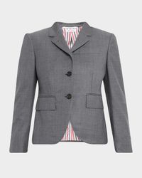 High-Armhole Single-Breasted Twill Sport Coat