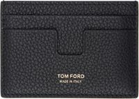 TOM FORD Black Soft Grain Leather Money Clip Card Holder