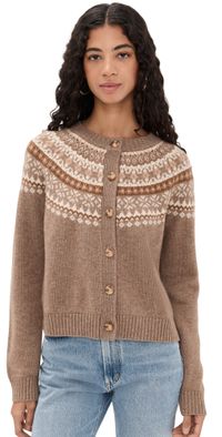 Marea Louise Fair Isle Cardigan Oatmeal L