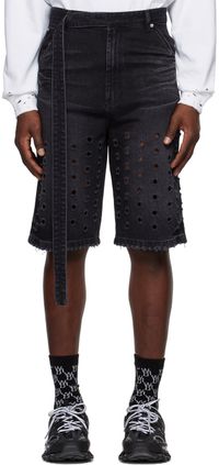 We11done Black Denim Shorts