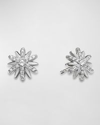 Petite Starburst Stud Earrings with Pave Diamonds