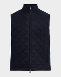 Men's Wool and Cashmere Quilted Full-Zip Vest