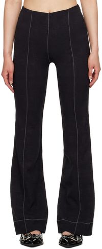 GANNI Black Jacquard Trousers