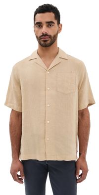 Frescobol Carioca Angelo Linen Shirt Sand Dune M