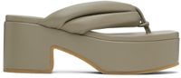 Dries Van Noten Sandales kaki à plateforme