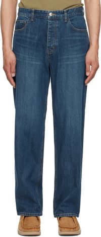 Solid Homme Blue Semi Wide Jeans