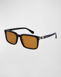 Men's Gancini Evolution Acetate Rectangle Sunglasses