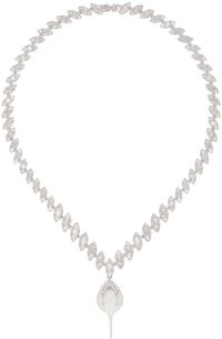 Ottolinger SSENSE Exclusive Silver & White Diamond Dip Necklace