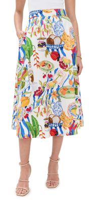 FARM Rio Fresh Table Off-White Midi Skirt Fresh Table Off White XXS