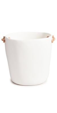 TF DESIGN Champagne Bucket w/ Leather Handles White One Size
