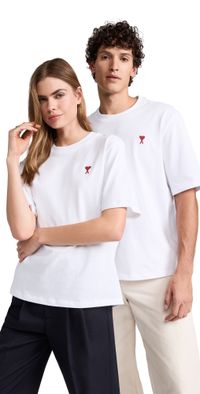 AMI Red AMI De Coeur Unisex T-Shirt White L