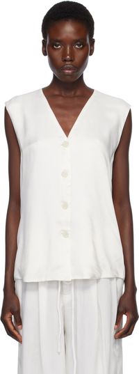 Lauren Manoogian White Sanded Vest