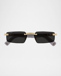 Men's CT0537SM Metal Rectangle Sunglasses