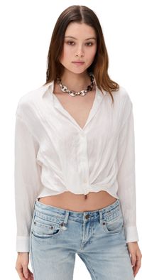 R13 Twisted Front Shirt White M