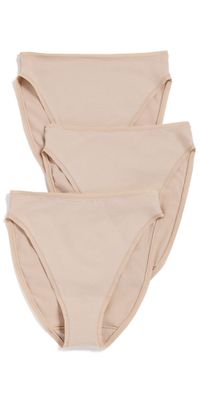 Natori Bliss Bare Cotton High Cut Briefs 3 Pack Café M