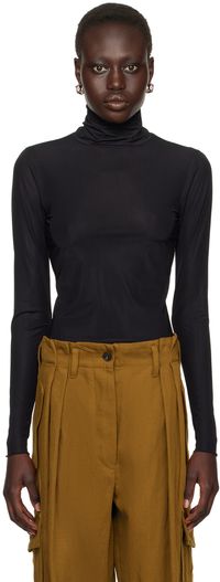 Dries Van Noten Black Sheer Turtleneck