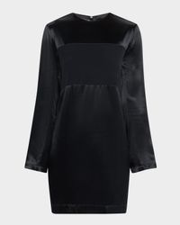 Paneled Satin Mini Dress