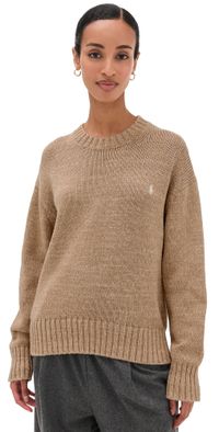 Polo Ralph Lauren Cotton-Long Sleeve-Crew Neck-Pullover Tan Heather M