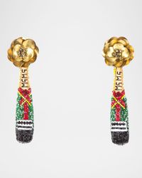 Champagne Beaded Drop Earrings