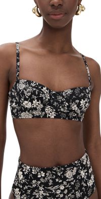 Ulla Johnson Zahara Bra Cup Bikini Top Midnight Bloom XL