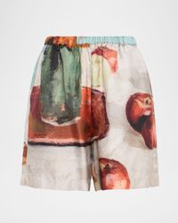Anne Silk Twill Shorts