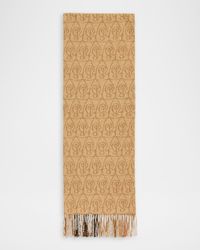 Men's Reversible B Charm and Giant Check Wool Scarf