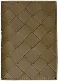 Bottega Veneta Green Intrecciato Flap Card Holder