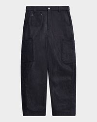 Men's Denim Wide-Leg Cargo Pants