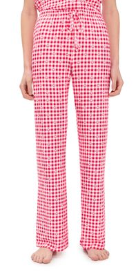 Z Supply So Sweet Gingham Pants Kiss Me Red XL