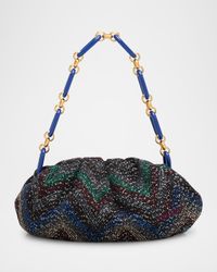 Small Sequin Chevron Pouch Shoulder Bag