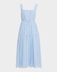 Reina Striped Cotton-Silk Midi Dress