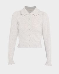 Kalila Collared Cashmere Crop Cardigan