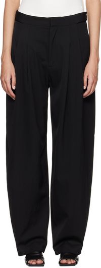 St. Agni Pantalon noir à pattes boutonnées réglables