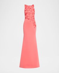 3D Floral Scuba Gown