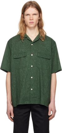 Pilgrim Surf + Supply Green Sam Paisley Short Sleeve Shirt