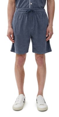 Faherty Cabana Towel Terry Sweatshorts 7 Eastern Storm M