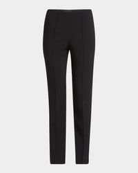 Pintuck Slim-Leg Cady Trousers